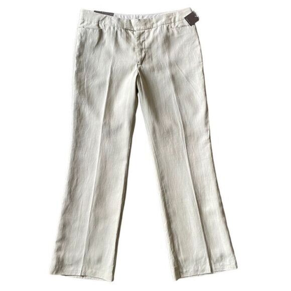 Merona Lined Linen Tan Straight Leg Trouser Pants NWT Women’s Size 12 - Picture 1 of 14